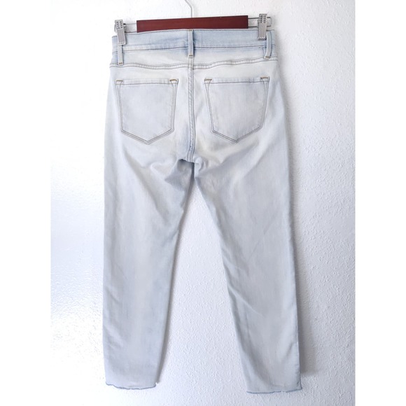 3/$20 FRAME Denim Light Blue Le Garçon Crop Cotton Blend Raw Hem Cropped Jean 24 - Picture 5 of 8